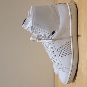 Saint Laurent White High Top Leather Sneakers